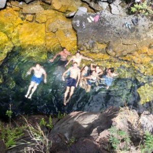 Post-backpacking freshwater dip, 10 miles into the backcountry of Volcanoes National Park. Halapē, 2019