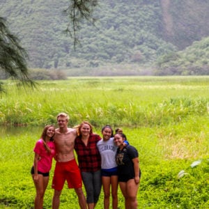 Days deep in the Waimanu Valley. Wai’ilikahi Falls in the background, 2018