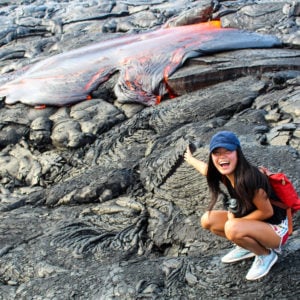 Back when one could hike to the slow and steady Pu’u O’o lava flow and witness new earth being formed. Kalapana, 2018