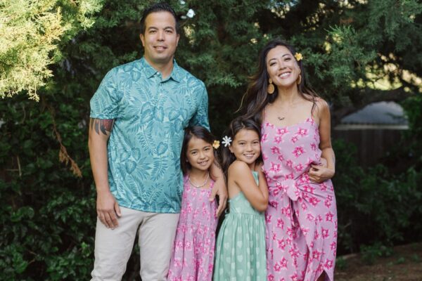 Filmmaker Kolby Moser with husband, Peter, and daughters Hayley '31 and Kaci '33.